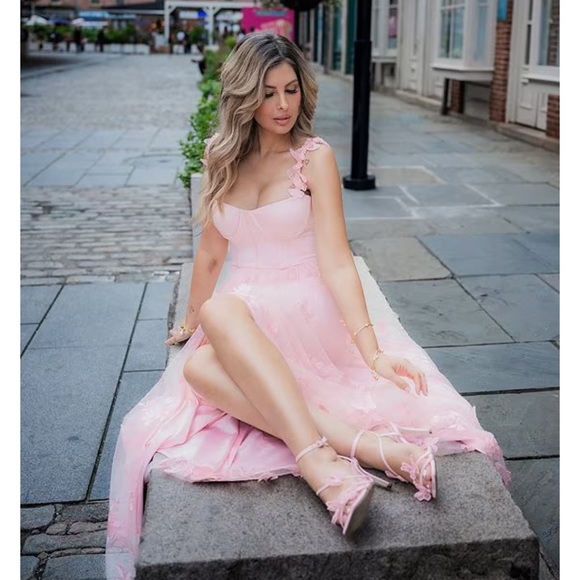 NWT Antonio Melani xBreast Cancer Awareness Capsule Mely Satin Embroidered Dress - Picture 6 of 16